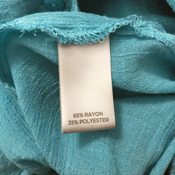 Avenue Size 22/24 Tunic Top Aqua Crinkle Gauze - Picture 10 of 10
